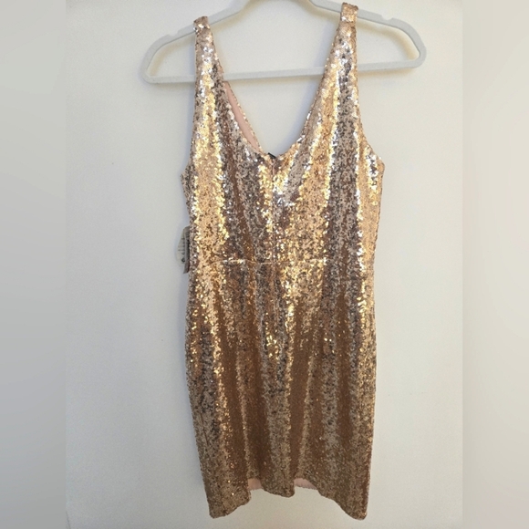 Nightway NWT sequined sleeveless NYE party champaign cocktail dress | 12 - Picture 3 of 7